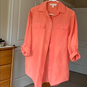 Michael Kors Button Down Shirt in Coral, Size XS
